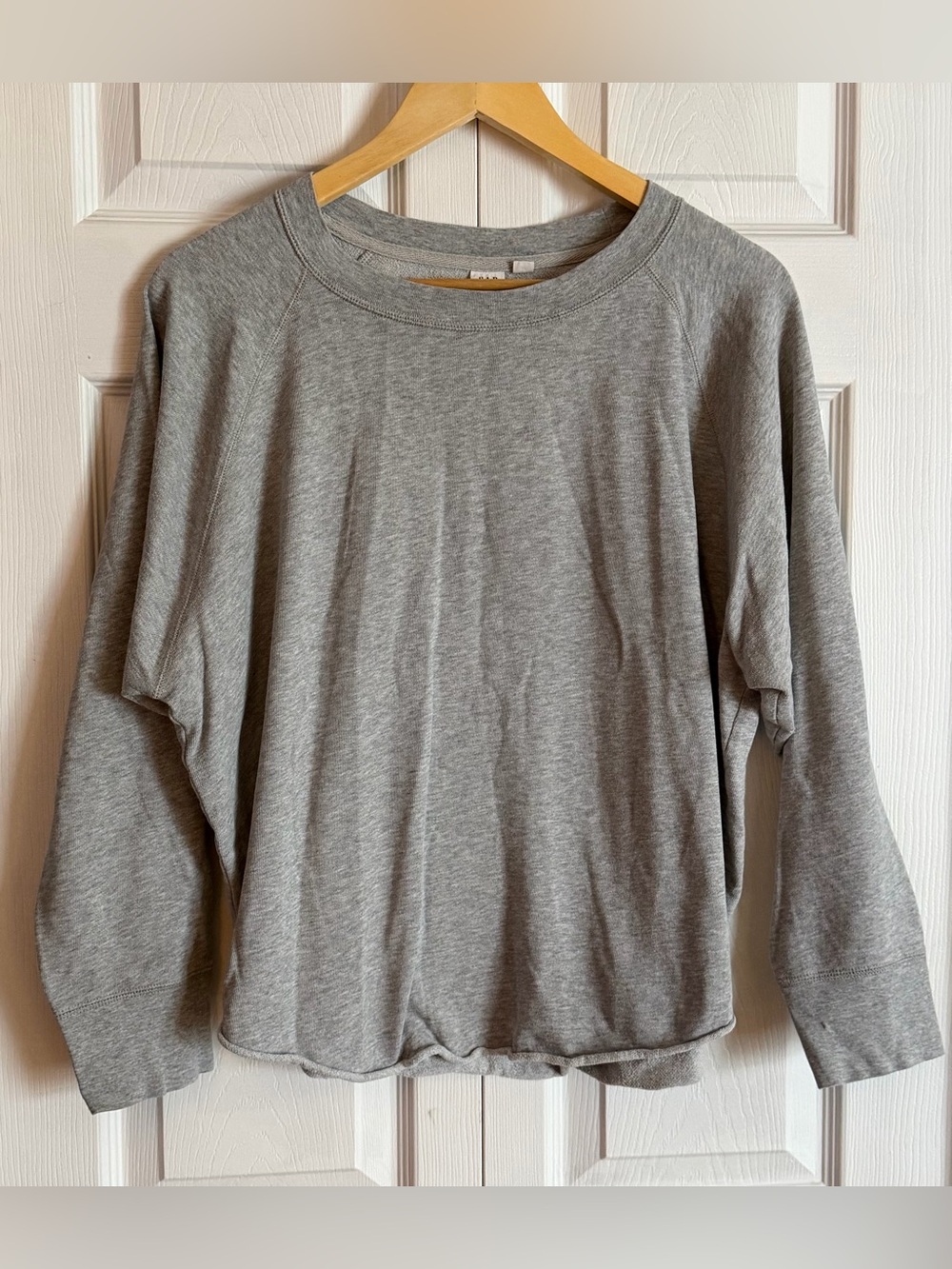 GAP Oversized Raglan Crewneck Sweatshirt Gray XL